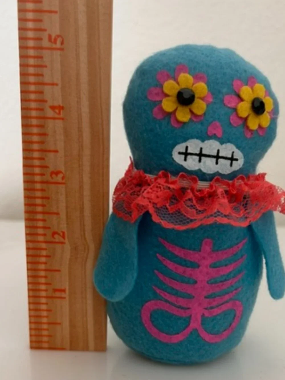 Set of 3 Halloween Dia de los Muertos Felt Dolls